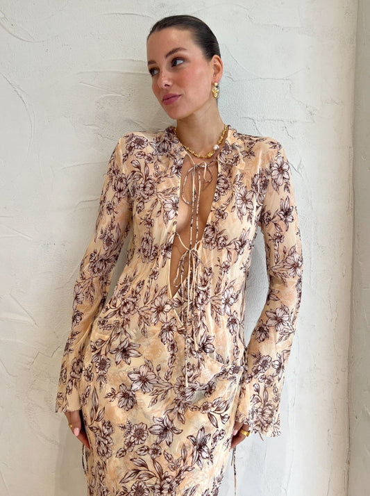 bec and bridge blue floral dress Floral Skies Mini Dress