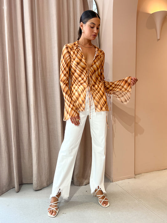 Bec and Bridge Floria Blouse in Golden Hour Check