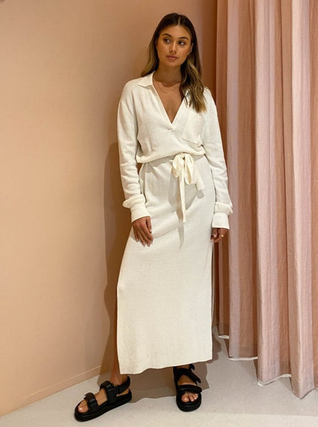 Bec and Bridge Liam Knit Polo Midi Dress in Ivory – Coco & Lola