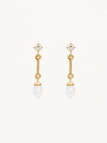 By Charlotte Embrace Stillness Pearl Drop Earrings in Gold