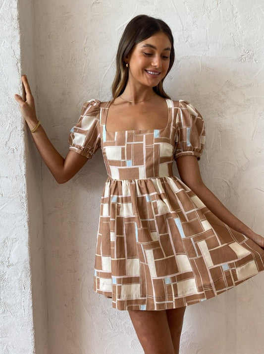 By Nicola Penelope Mini Dress in Desert Geo