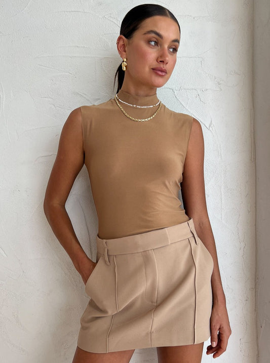 Camilla and Marc Sterling Mini Skirt in Camel