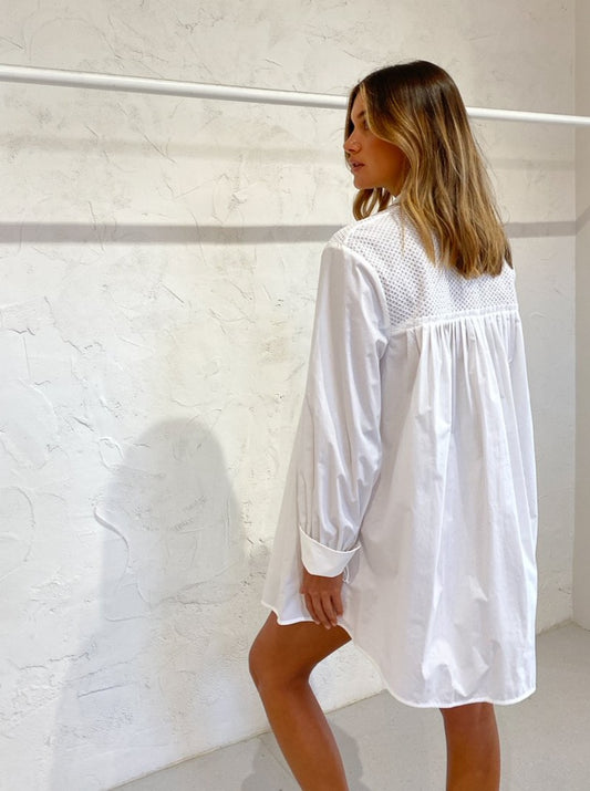 Camilla and Marc Pilato Tie Mini Dress in White  Coco & Lola