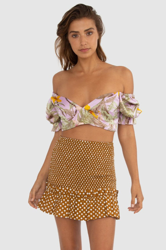 Carver Can-Can Tie Top in Lilac Palm