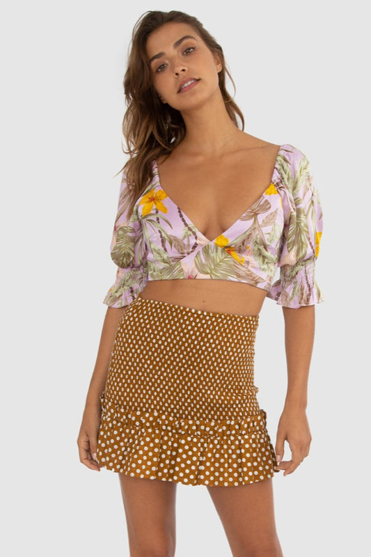 Carver Can-Can Tie Top in Lilac Palm