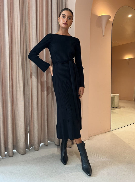 Clea Emerson Rib Dress in Black