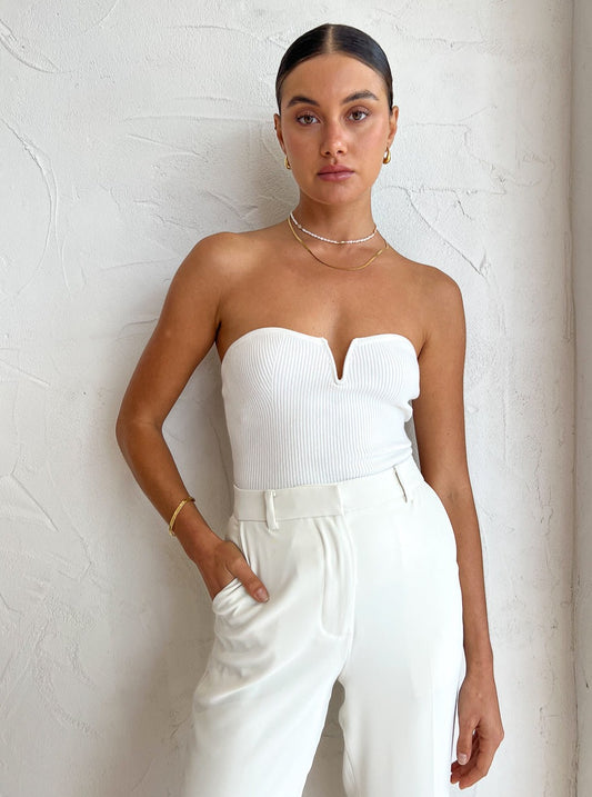 Bec and Bridge Vesna Strapless Knit Top in Ivory