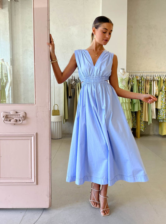 Elka Collective Astrid Dress in Cornflower Blue Coco & Lola Elka Collective Astrid Dress in Cornflower Blue Coco & Lola