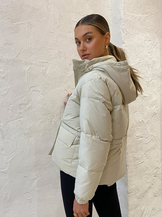 Elka Collective Frieze Down Jacket in Sand