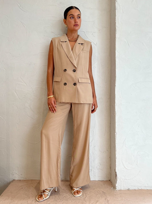 Ena Pelly Miki Tie Front Pant in Ginger