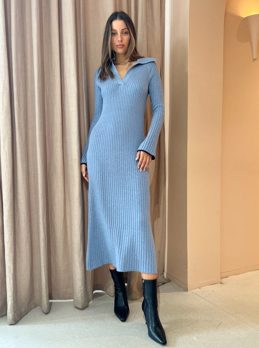 Friends with Frank The Arlo Dress in Blue Melange