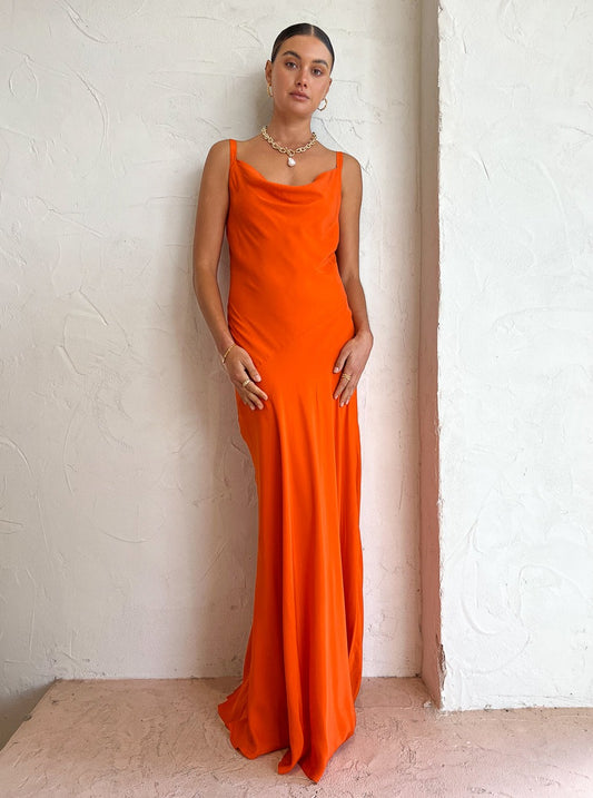 Ginger and Smart Beloved Slip Dress in Tangerine