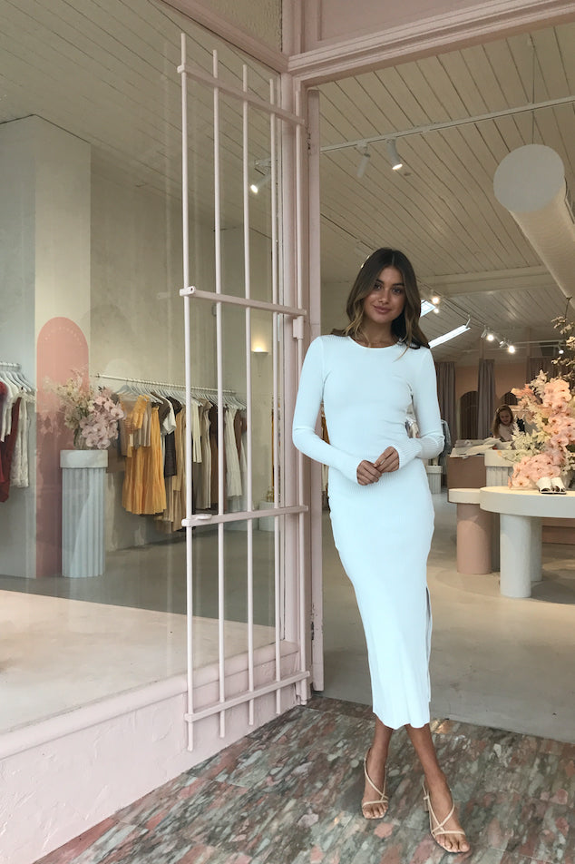 Bec and Bridge Danika L/S Midi Dress in Ivory – Coco & Lola