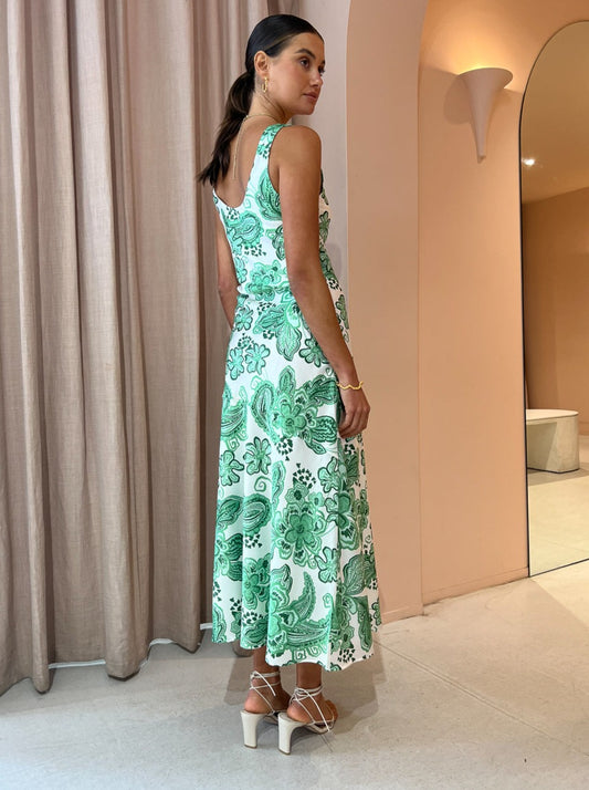 Hansen and Gretel Patricia Bias Cut Maxi Dress in Greenhouse Coco & Lola Hansen and Gretel Patricia Bias Cut Maxi Dress in Greenhouse Coco & Lola