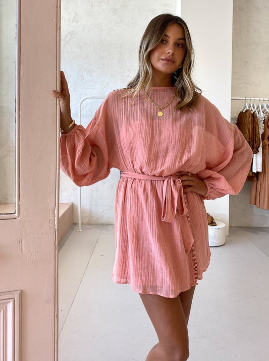 Issy Tides Dress in Coral Pink