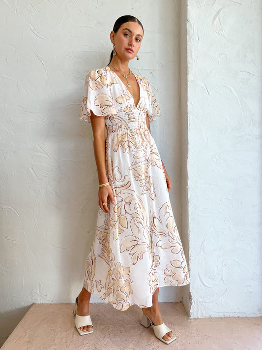 Kate Ford Arcadia Ruched Dress in Multi