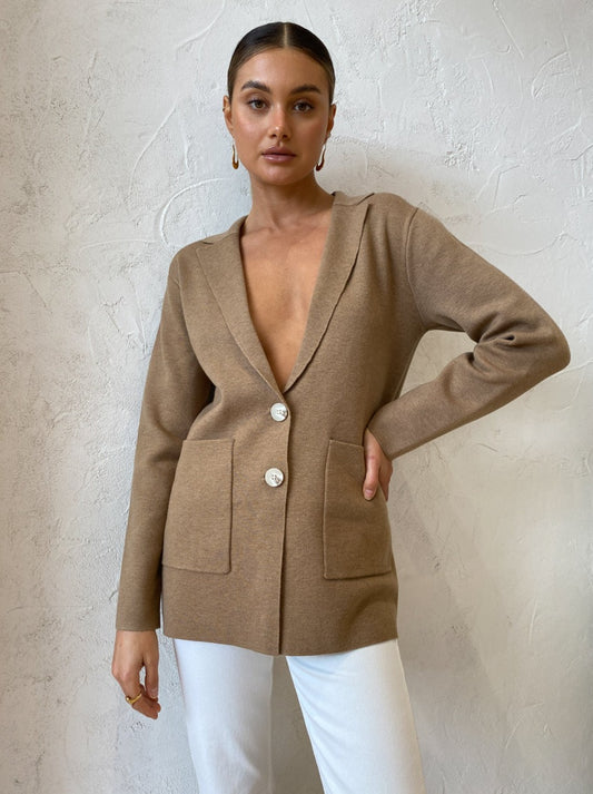 Elka Collective Elle Knit Jacket in Camel