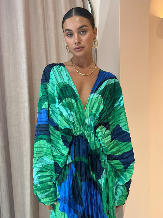 Lidee De Luxe Gown in Capri Blue/Green