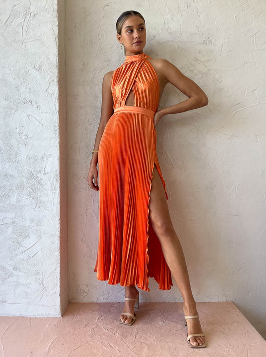 Lidee Renaissance Split Gown in Tangelo