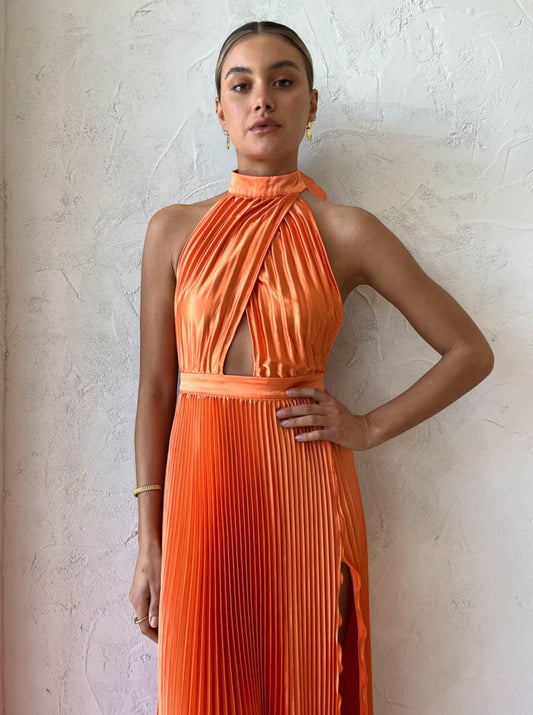 Lidee Renaissance Split Gown in Tangelo