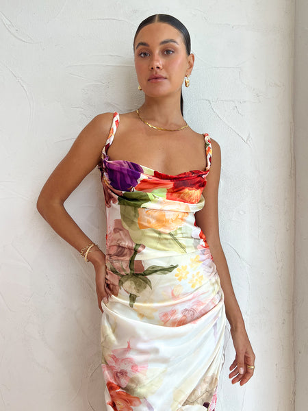 Leo Lin Rachel Cowl Neck Slip Dress in Cascade Print Coco & Lola Leo Lin Rachel Cowl Neck Slip Dress in Cascade Print Coco & Lola