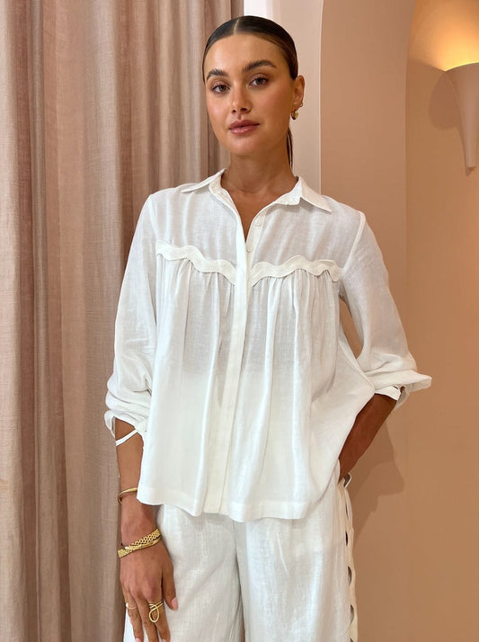 Mon Renn Coast Shirt in Ivory