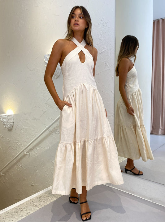 Mon Renn Andi Midi Dress in Cream