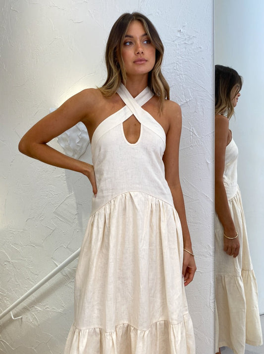 Mon Renn Andi Midi Dress in Cream