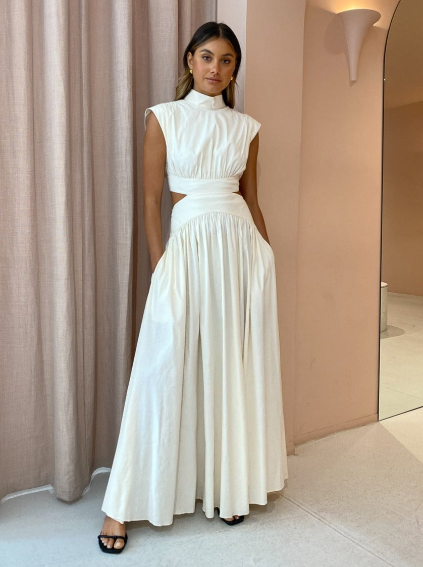 camilla and marc cream dress CAMILLA AND MARC Emil Slip Midi Dress in Soft
