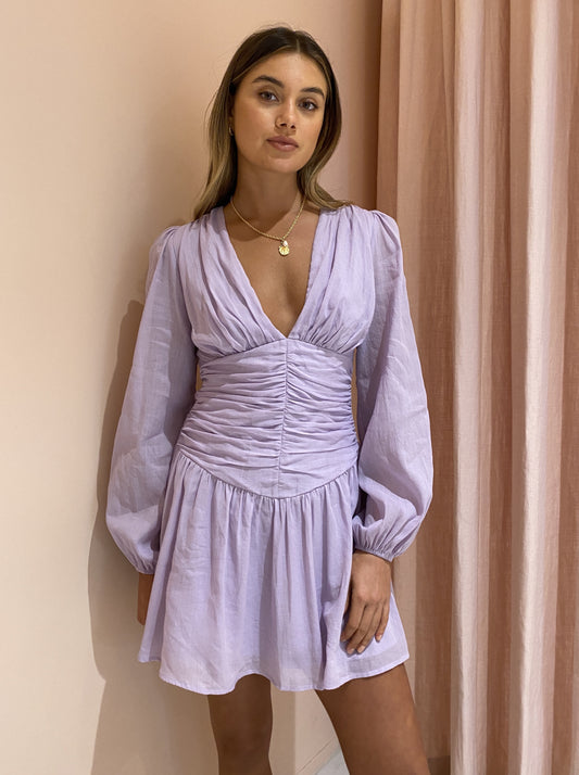 By Nicola Limoncello L/S Mini Dress in Lilac