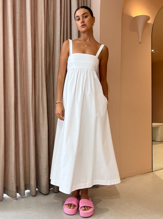 Assembly Label Frida Poplin Dress in White