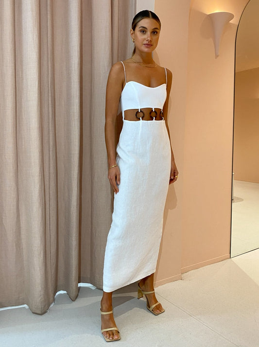 Rumer Bridget Ring Maxi Dress in White