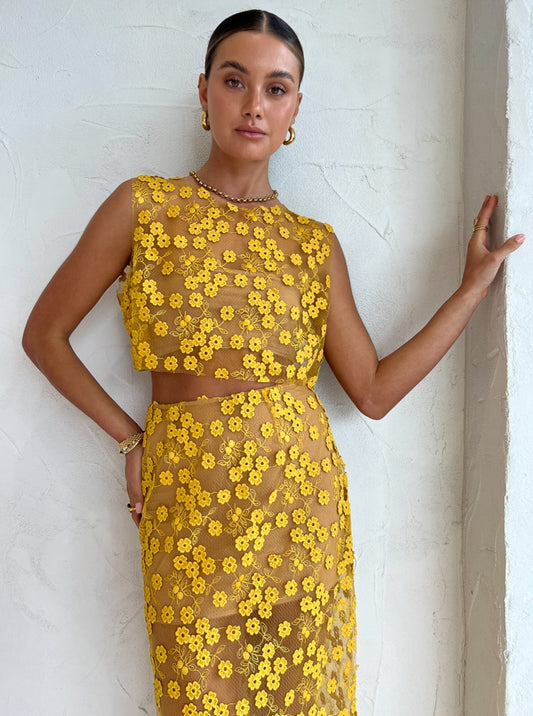 Rumer Rosella Crop in Yellow