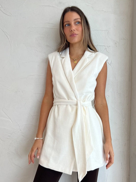Rumer Ayla Wrap Vest in White
