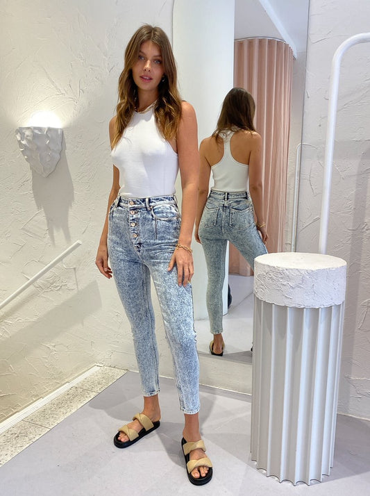 Acler Hiller Denim Jean in Pale Acid Wash