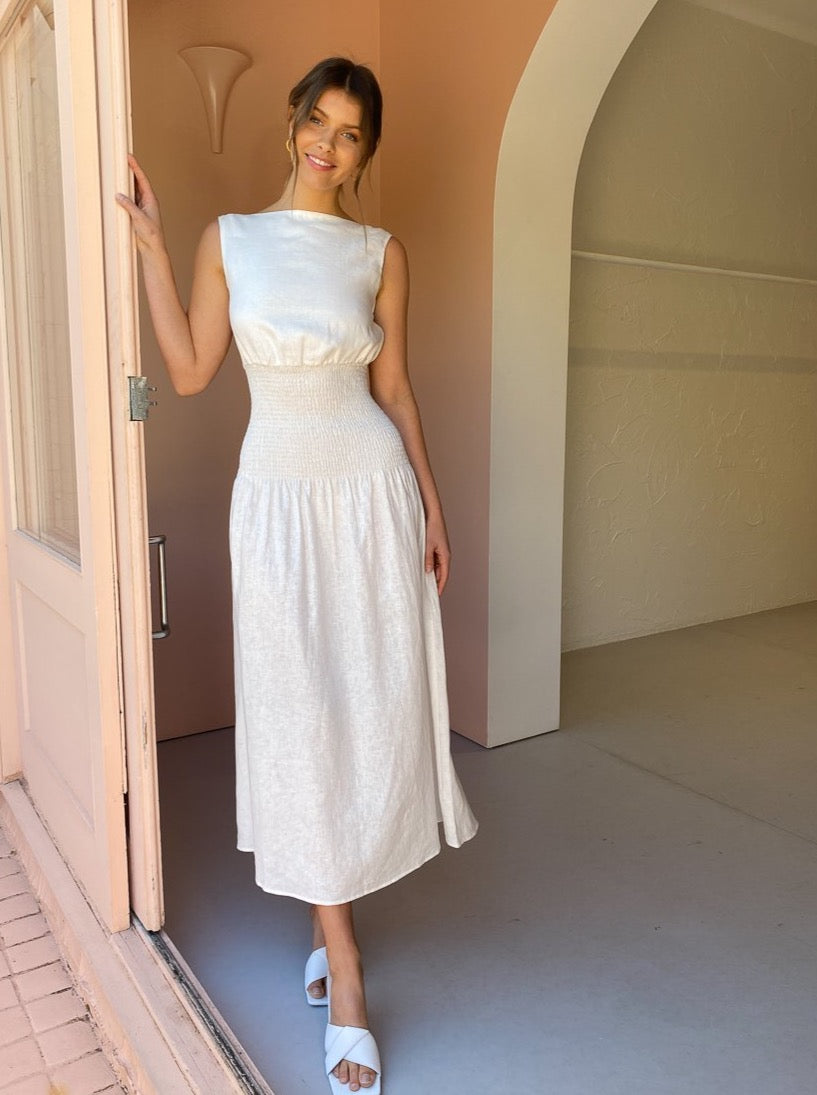 sir the label white maxi dress Sir Lorena Open Back Maxi Dress in Ivory – Coco & Lola