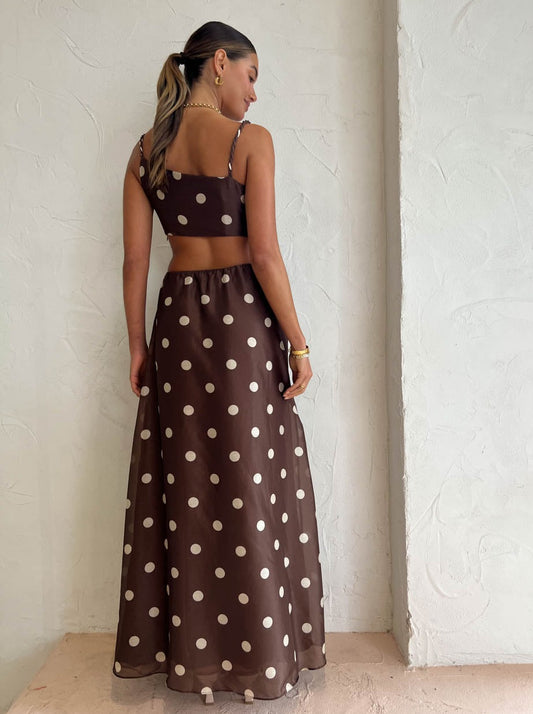 Sir Vivi Asymmetrical Cut Out Dress in Marlon Polka Dot Coco & Lola Sir Vivi Asymmetrical Cut Out Dress in Marlon Polka Dot Coco & Lola