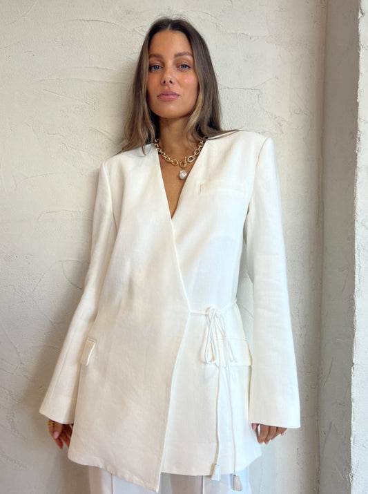 Sir Clemence Tie Blazer in Ivory