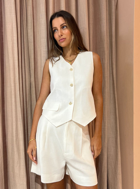 Sir Clemence Tailored Vest in Ivory