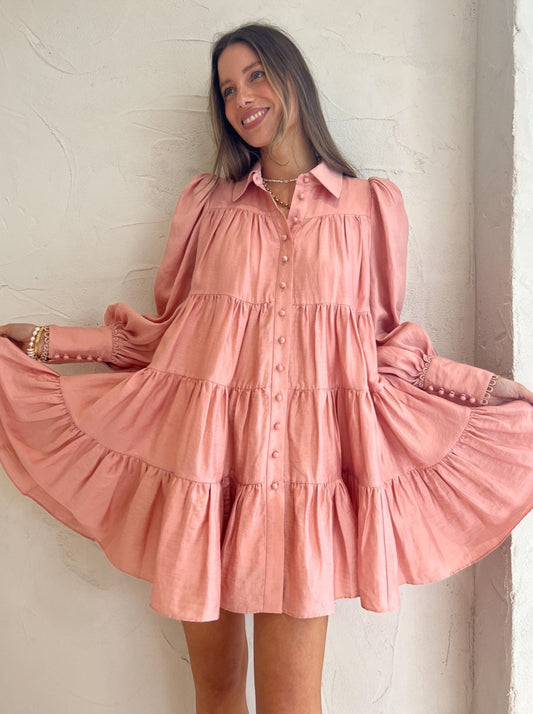 Saint Armont Emelie Mini Dress in Pink Clay