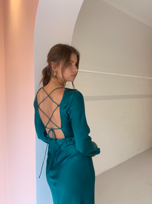 Carver Anabele Midi Dress in Emerald