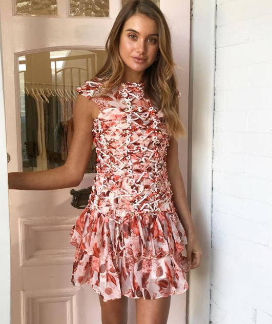 Thurley March Dress in Red Eden Floral