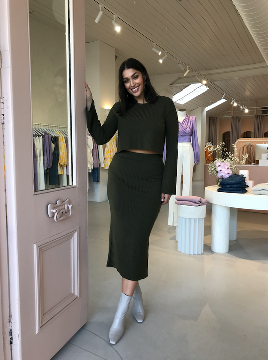 By Nicola Celestial Skirt in Khaki