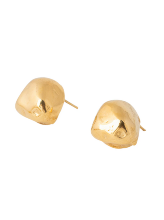Released from Love Oversized Cast Pearl Studs in Gold