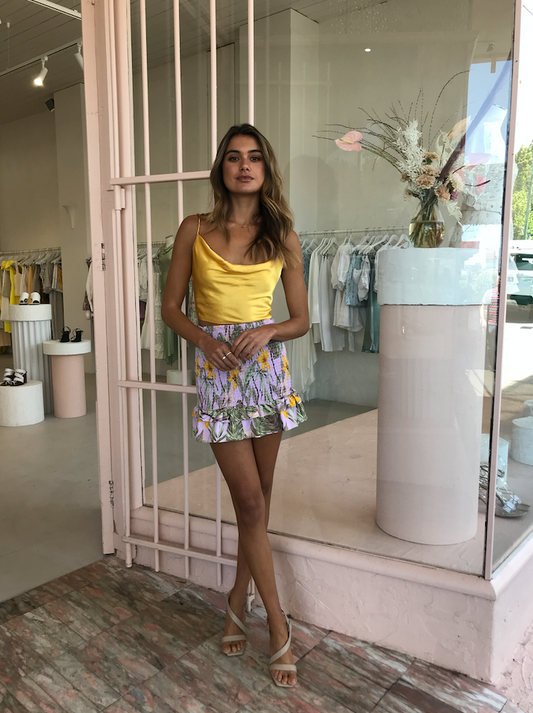 Carver Ivet Cowl Cami in Lemon