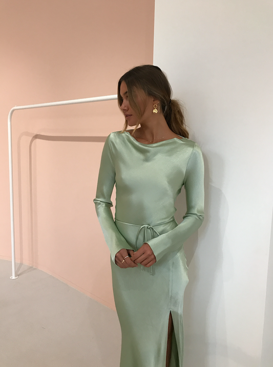 bec and bridge crest midi dress peppermint Bec and Bridge Crest L/S Midi Dress in Peppermint – Coco & Lola