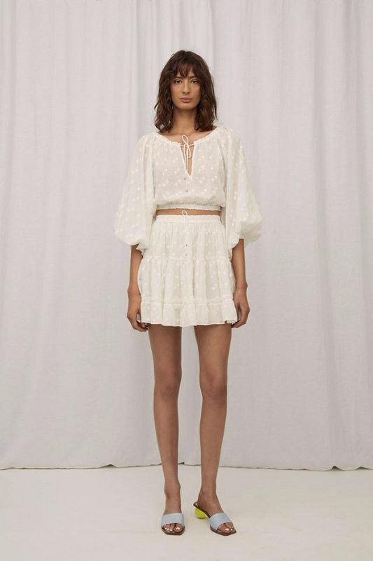 Steele Bridie Skirt in Blanc