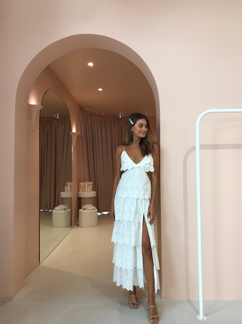 Issy Summer Chant Dress in White Eyelet