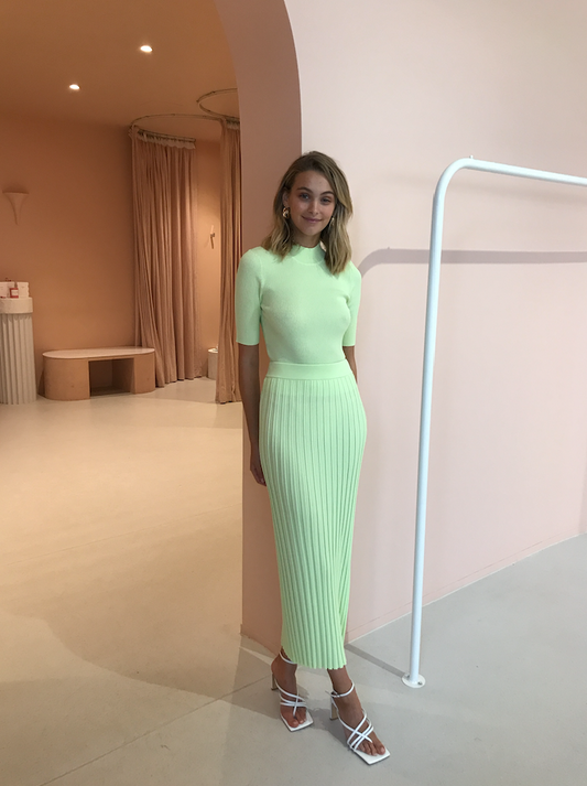 Bec and Bridge Citrus Club Knit Midi Skirt in Key Lime – Coco & Lola