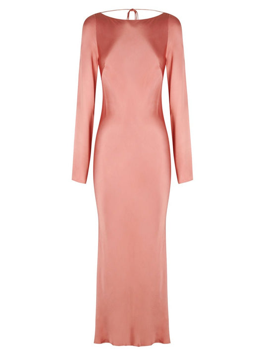 Shona Joy Eloise Long Sleeve Backless Midi Dress in Antique Rose Coco & Lola Shona Joy Eloise Long Sleeve Backless Midi Dress in Antique Rose Coco & Lola